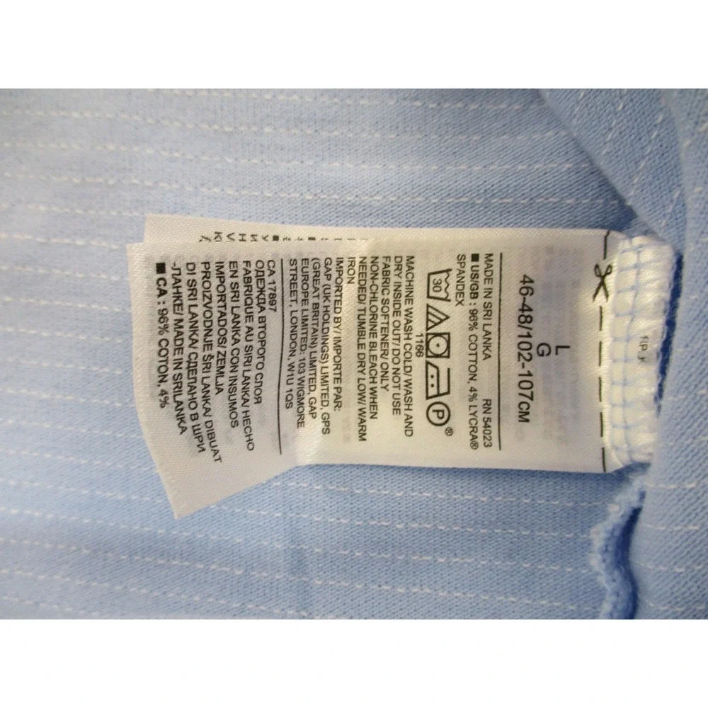 Banana Republic Polo Shirt Mens L Blue Performance Pique Short Sleeve Pocket Dot